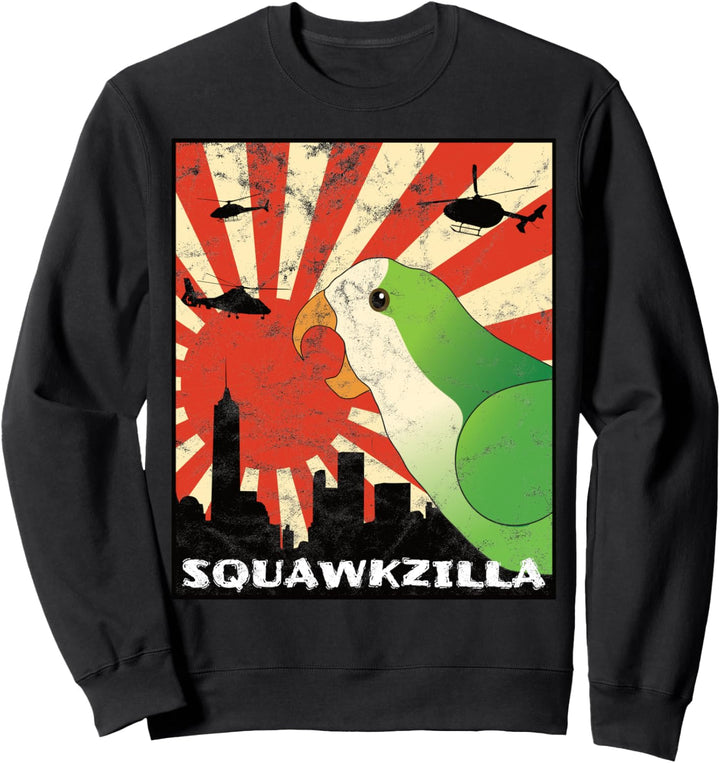 Squawk Zilla Quäker Mönch Sittich Papagei Squawking Kawaii Sweatshirt