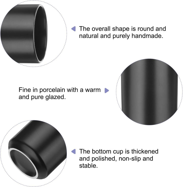 QUARKZMAN 2 Stück japanische Keramik Tasse 8oz / 240ml Einfarbig ohne Griff Keramik-chalen Mattglasu