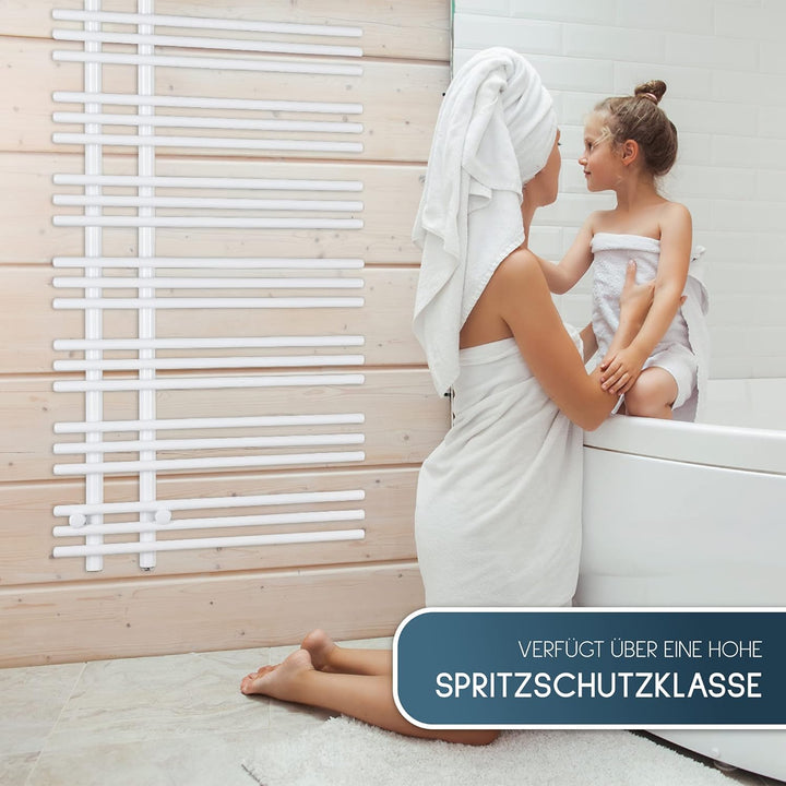 anapont elektrischer Designbadheizkörper - weiss - Timer-Funktion - Handtuchheizkörper - Badheizung