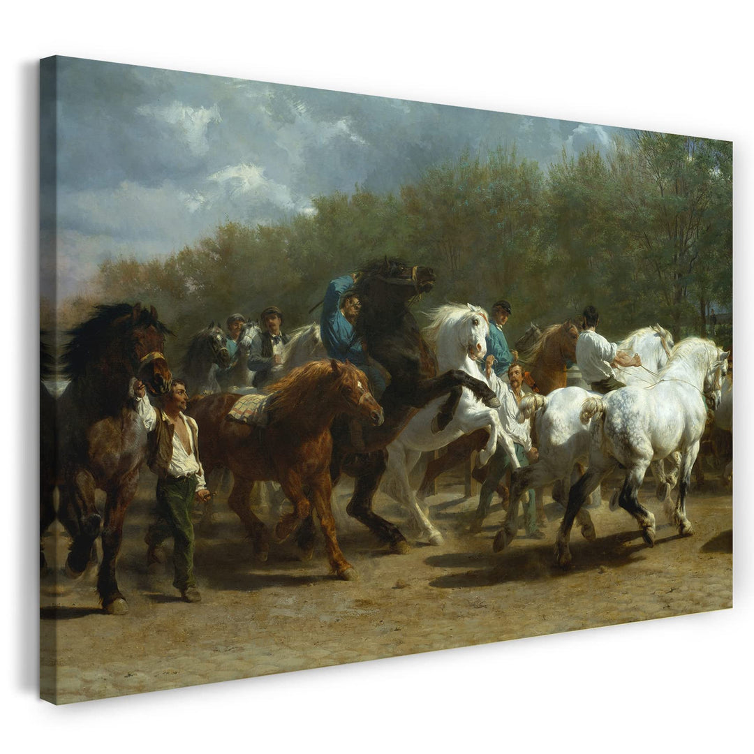 Printed Paintings Leinwand (80x60cm): Rosa Bonheur - Der Pferdemarkt 80x60 cm, 80x60 cm