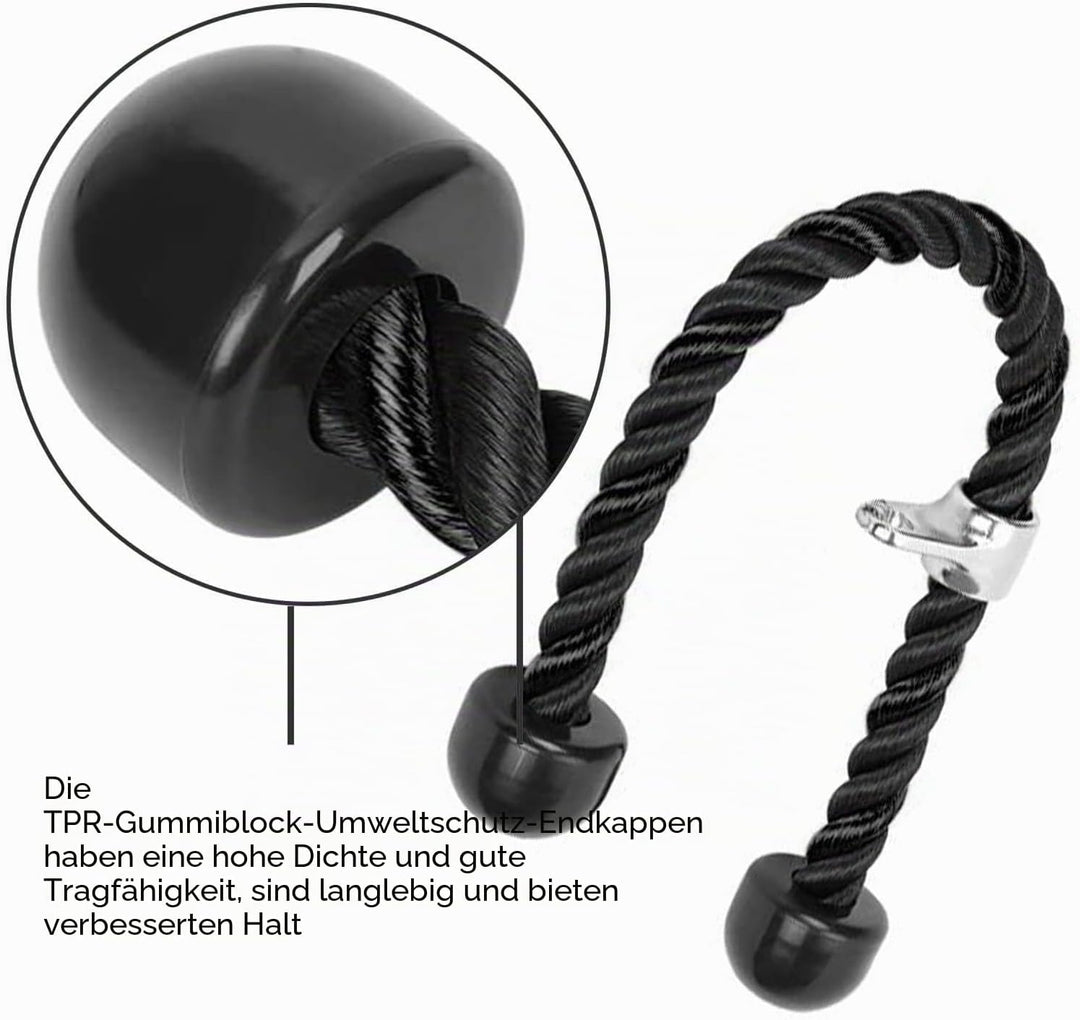 LAPONO Nylon Trizepsseil, Kraftstation Trizeps Seil Pull Down Gedrehtes Seil Trizepstau zum Herunter