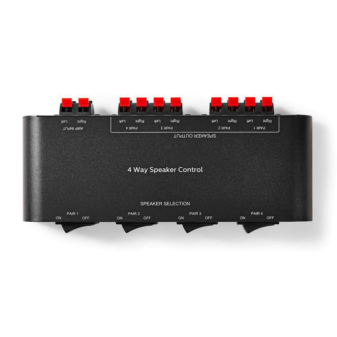 TronicXL Lautsprecher Umschaltbox Umschalter für 4 Lautsprecherpaare Stereo 4fach Analog Audio Schal