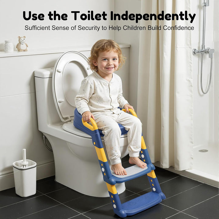Toilettensitz Kinder mit Treppe, Toilettentrainer mit Toilettenleiter Kindertoilette, Toilettenaufsa