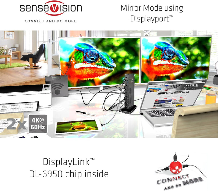 Club 3D CSV-1460 USB 3.0 Dual Display 4K 60Hz Docking Station Schwarz
