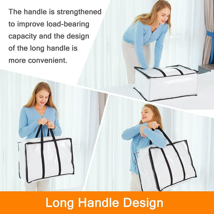 Vieshful 3 Pack Aufbewahrungsbeutel Löschen 110L Übergross Kleidertaschen mit Doppelten Reissverschl