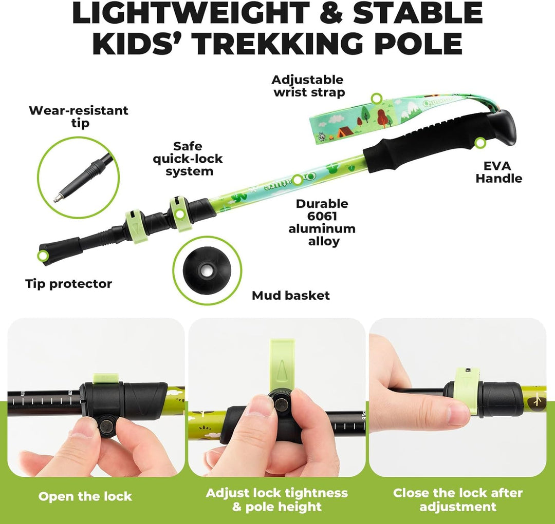 Wanderstöcke Kinder, 51–100 cm verstellbar Trekkingstöcke, 6061 Aluminium Ultraleichte Walking Stöck