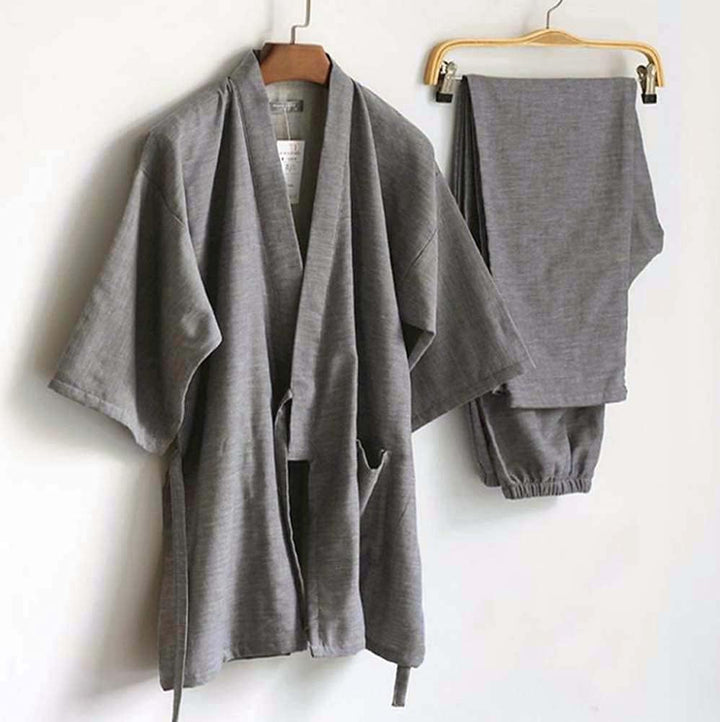 Fendawn Strive Klassisch Stilvoller japanischer Stil Herren Baumwollbademantel Pyjamas Kimono Freize