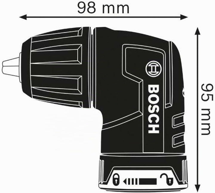 Bosch Professional FlexiClick Winkelaufsatz GWA FC2 (kompatibel mit GSR 14.4 V-FC2 und GSR 18 V-FC2)
