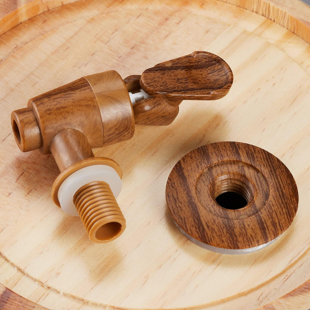 Relaxdays Schnapsfass, 2,2 l, Holz, Whiskyfass mit Bock & Zapfhahn, für Whisky, Wein, Spirituosen, D