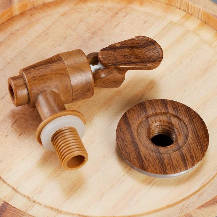 Relaxdays Schnapsfass, 2,2 l, Holz, Whiskyfass mit Bock & Zapfhahn, für Whisky, Wein, Spirituosen, D