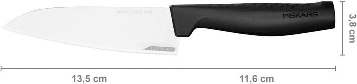 Fiskars Kochmesser, Hard Edge, Elegantes Design, Gesamtlänge: 25,1 cm, Rostfreier Stahl/Kunststoff,