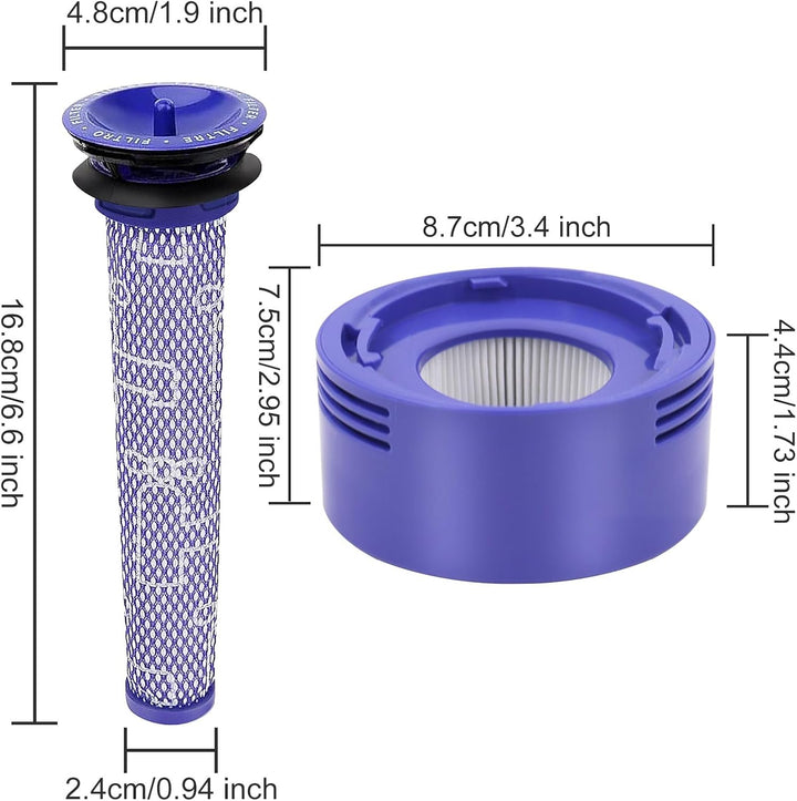 V7 V8 Filter für Dyson, Ersetzt Filter und Vorfilter für Dyson V8 V7 Animal Absolute Motorhead Staub