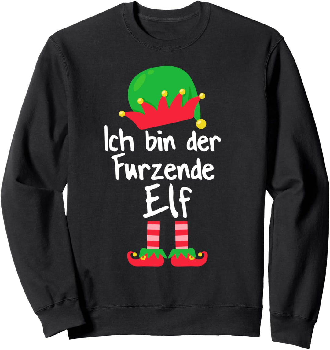 Furz Spruch Furzender Elf Lustiger Xmas Für Weihnachtselfen Sweatshirt
