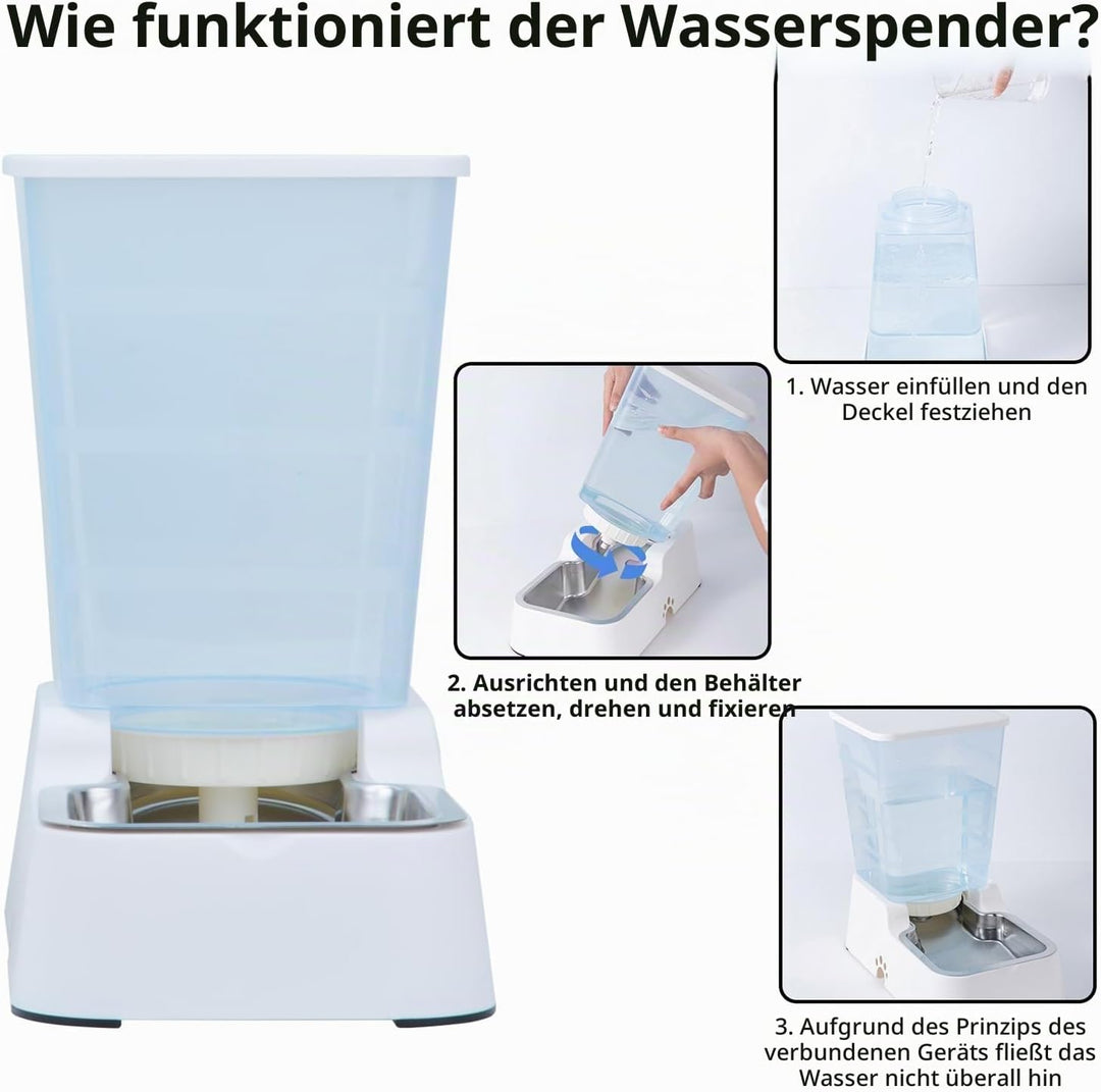 5L Automatischer Hundefutterspender und Hundewasserspender Katzenfutterspender und Katzenwasserspend