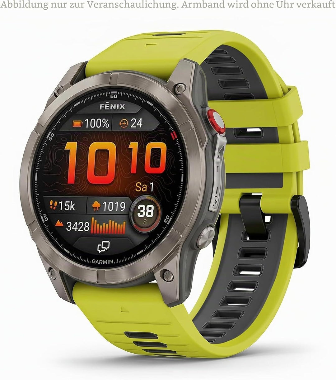 Garmin Unisex – Erwachsene QUICKFIT-Armband, Electric Lime/Graphit, 26mm
