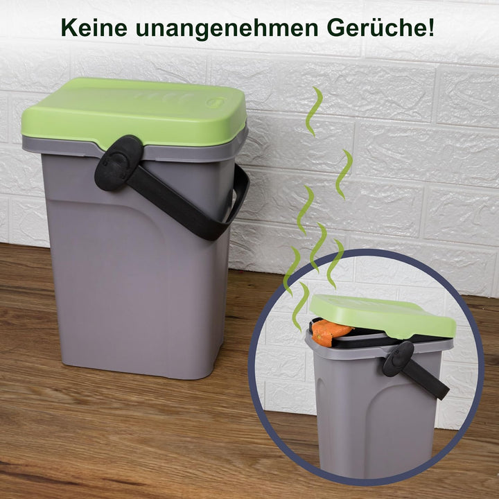 Windeleimer Geruchsdicht 7 Liter Gelb, Biomülleimer Verschliessbar, Bio Mülleimer Klein, Komposteime