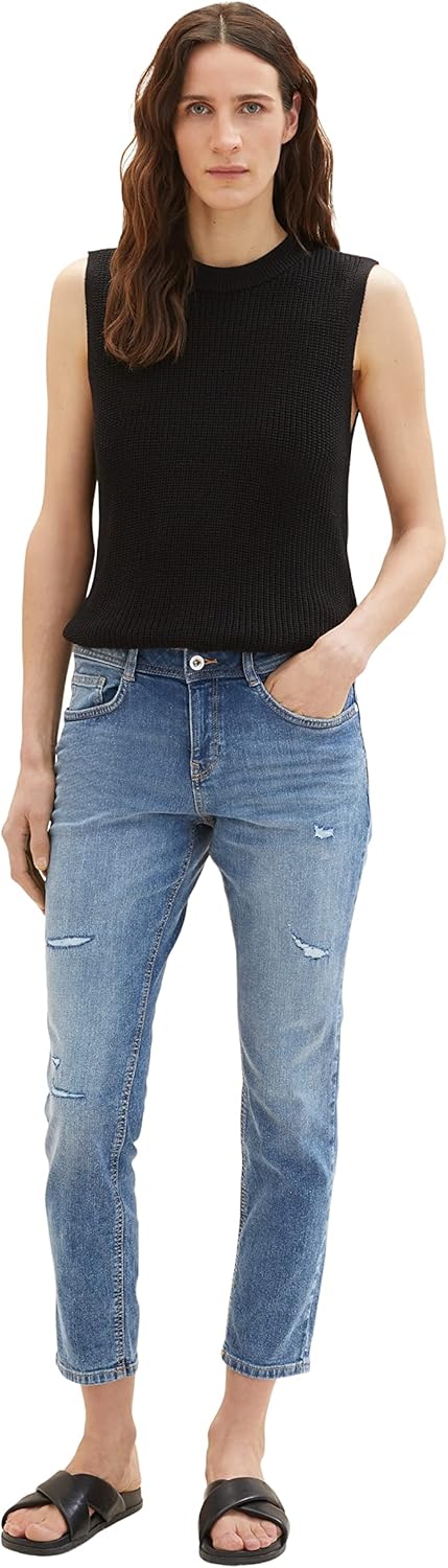 TOM TAILOR Damen Tapered Relaxed Jeans 28W / 32L 10142 - Light Stone Blue Denim, 28W / 32L 10142 - L