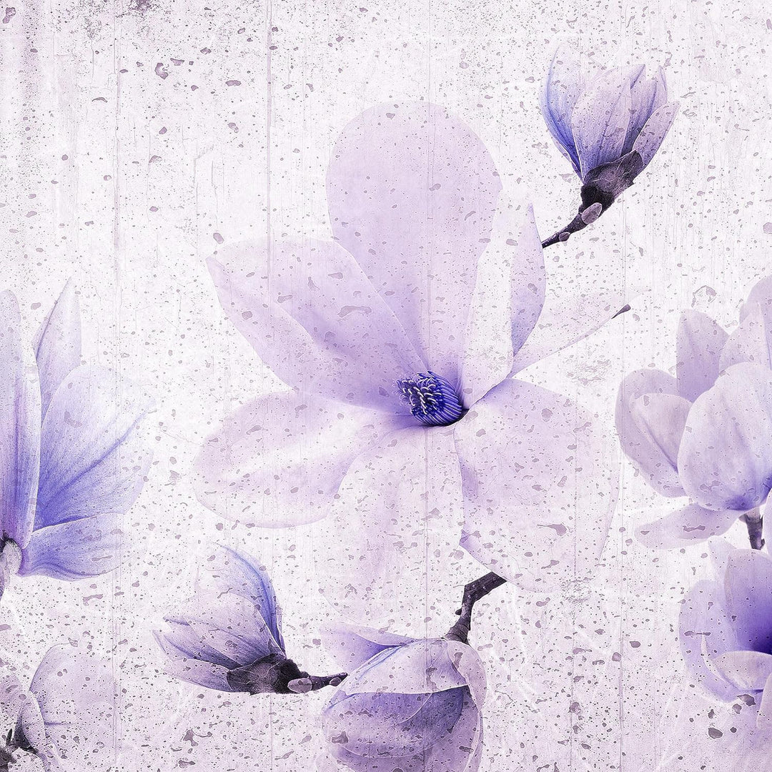 Runa Art Wandbilder Blumen Magnolien 5 Teilig Bild auf Vlies Leinwand Deko Wohnzimmer Vintage Beige