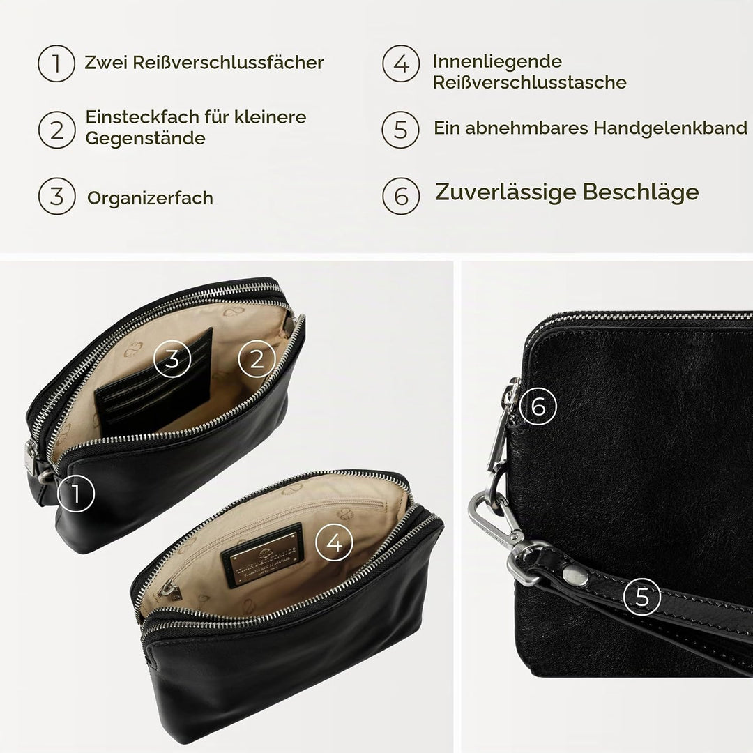 Time Resistance Leder Clutch für Herren – Organizer Tasche für Herren – Handgelenktasche – Aktentasc