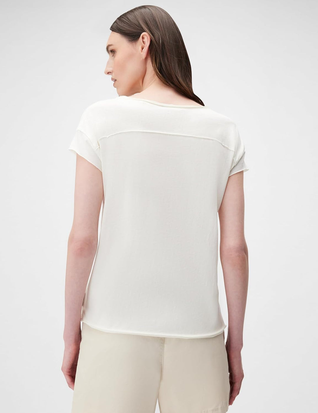 Marc O'Polo Denim Damen T-Shirt aus Bio-Baumwolle Relaxed Fit XXS Silky White, XXS Silky White
