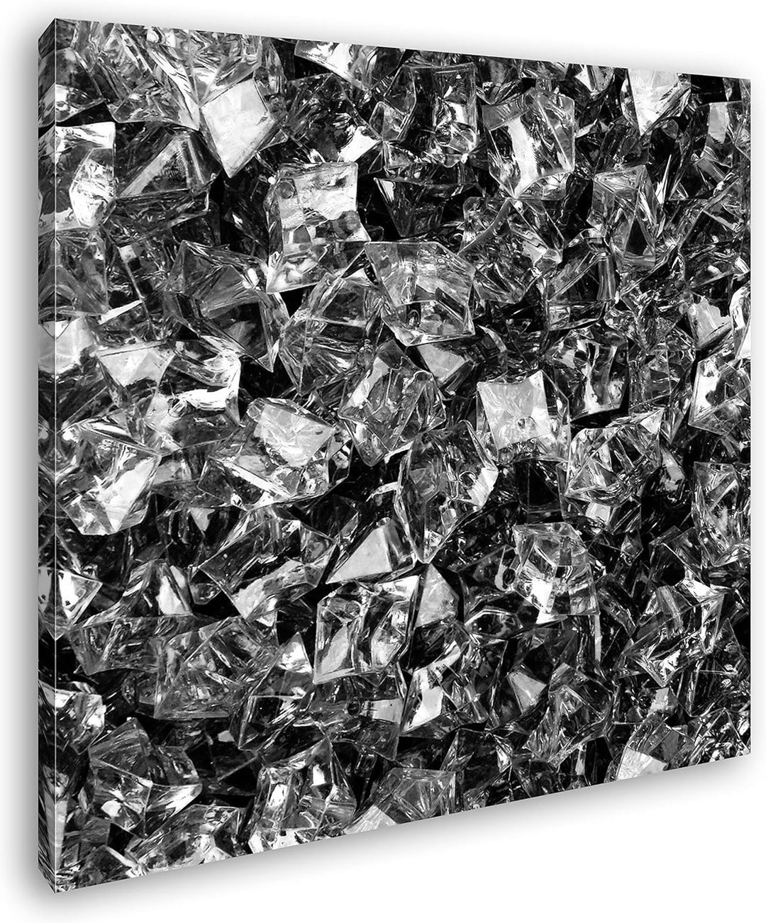 deyoli Ansammlung von grün glänzenden Diamanten Format: 70x70 Effekt: Schwarz&Weiss als Leinwandbild