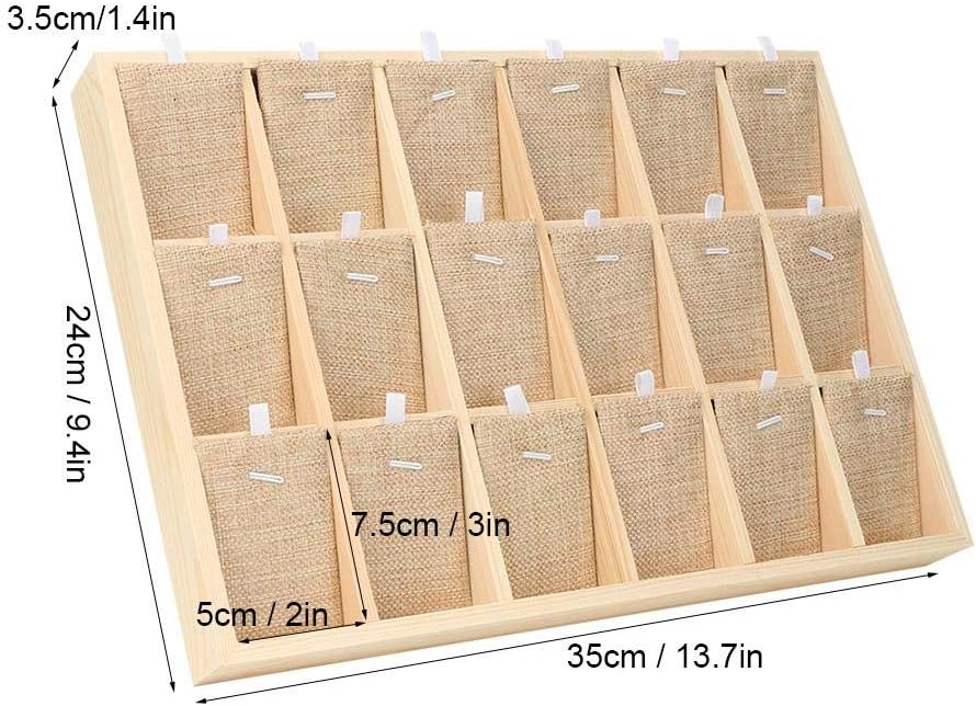 Zerodis Schmuckablage Holz Samt Tablett Vitrine Aufbewahrungskoffer Holz Samt Schmuck Display Schmuc