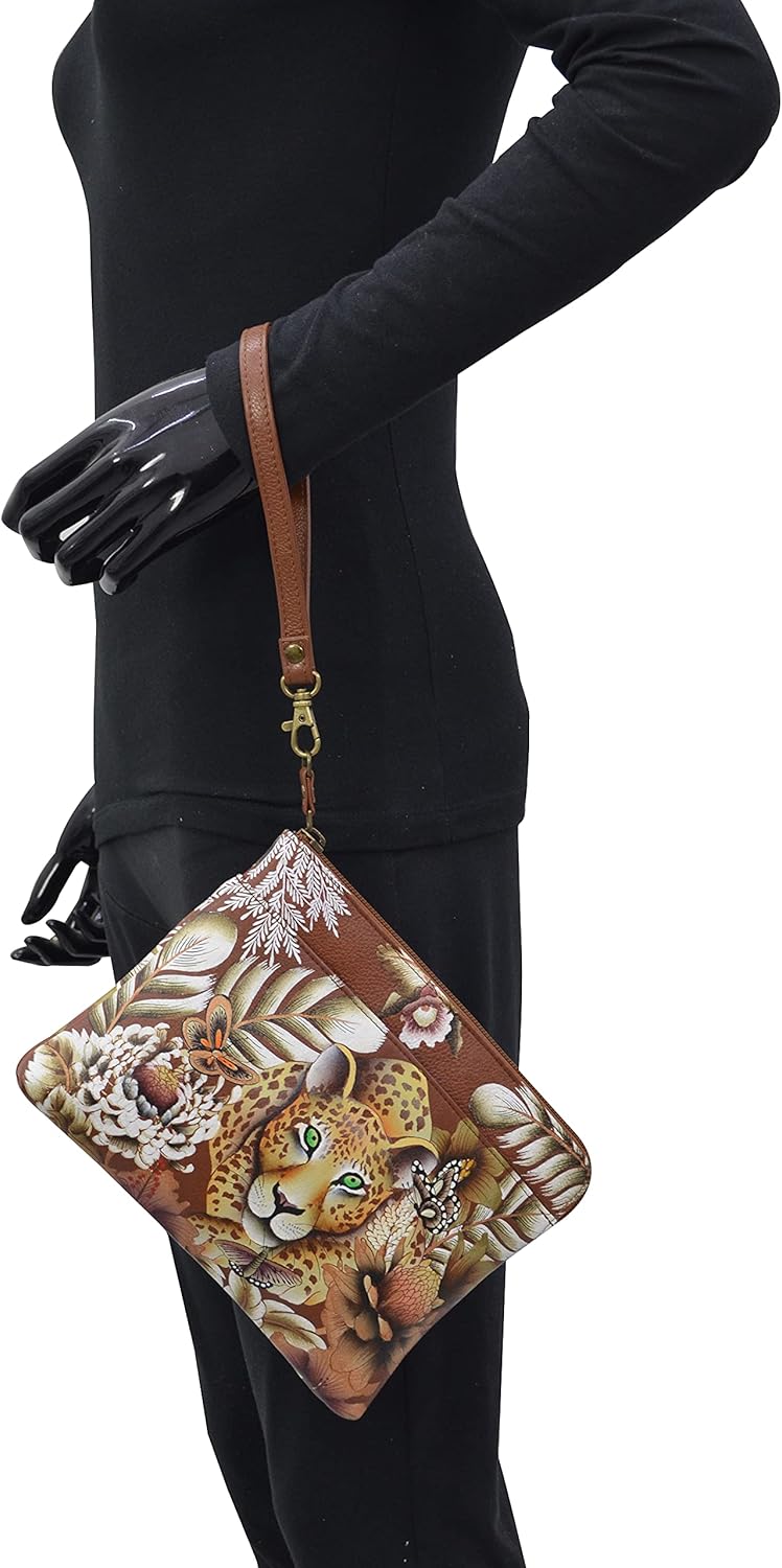 Anuschka Handbemalte 3-in-1 Clutch aus echtem Leder Cleopatra&
