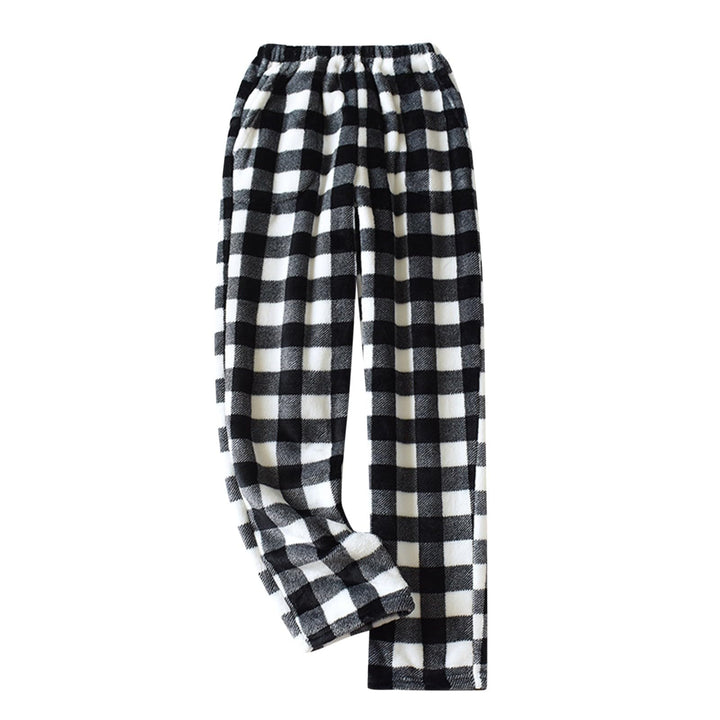 Generisch 2025 Fleece. Weiche Flanell-Pyjamahose Fleece mit Taschen Pyjama Damen Kurzarm Lange Hose