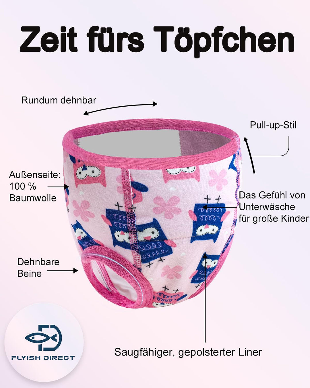 Baby Töpfchen Trainingshose, Packung mit 10 Kinder Töpfchentraining Unterwäsche für Jungen und Mädch