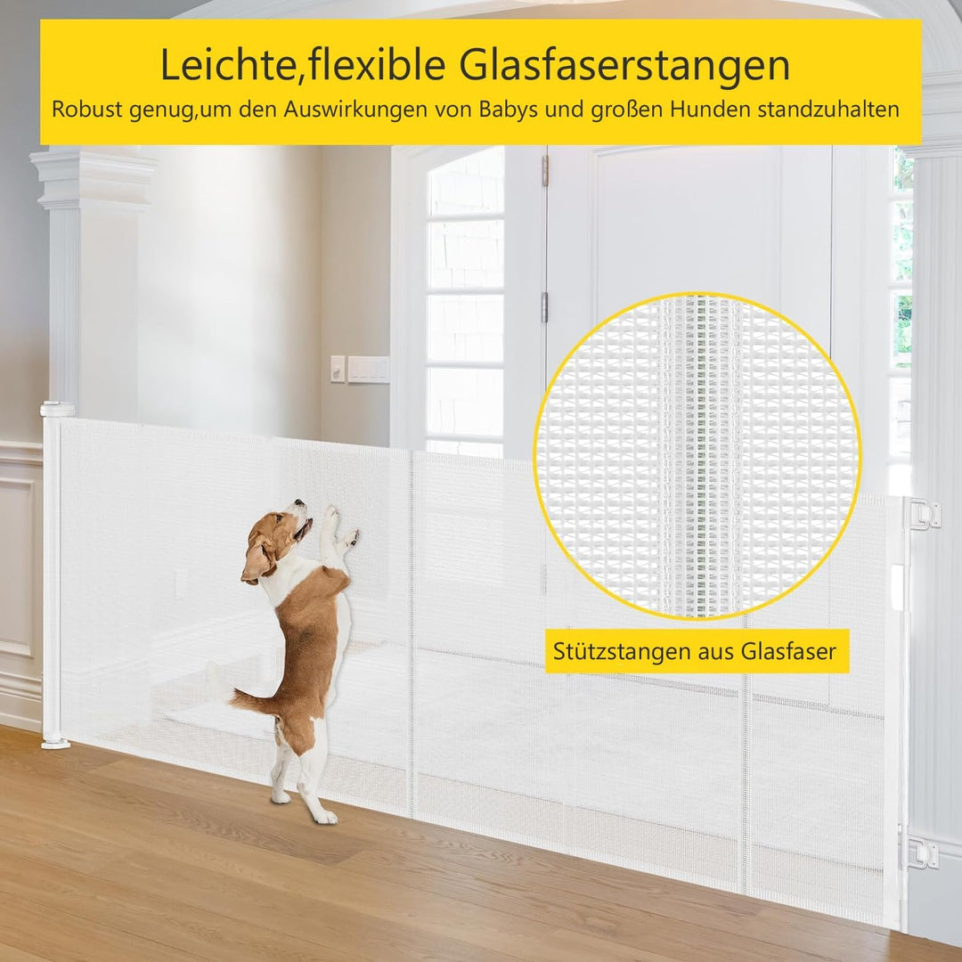 Treppenschutzgitter Ausziehbare für Babys,0-300cm,83cm Hoch Baby Absperrgitter Treppenschutzrollo,Ei