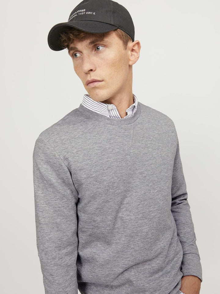 JACK & JONES Herren Jjebasic Sweat Crew Neck Noos Sweatshirt XS Light Grey Melange/Fit:reg, XS Light