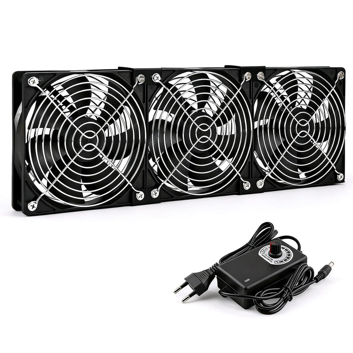 Lüfter, 120mm Gehäuselüfter 230V mit Drehzahlregler und Netzstecker Gehäuse Lüfter 3000 U/min Kühler