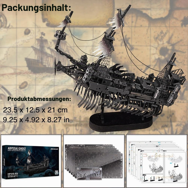 Piececool 3D Puzzle Metall, Abgründiger Geist Piratenschiff Modellbausatz Erwachsene, 3D-Puzzles zu