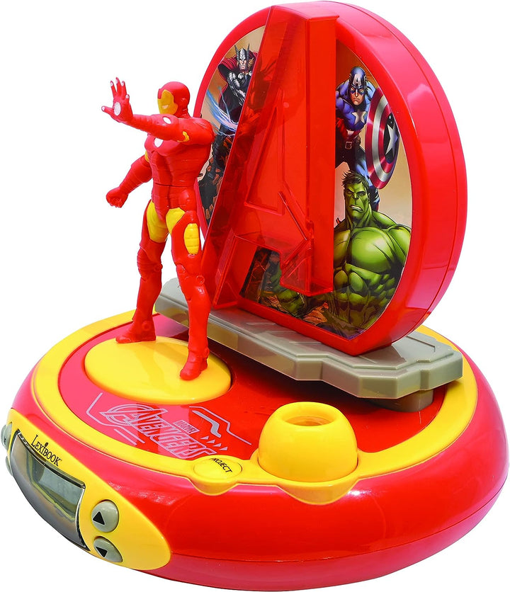 Lexibook RP510AV Marvel The Avengers Iron Man Projektor Funkuhr, integriertes Nachtlicht, Zeitprojek