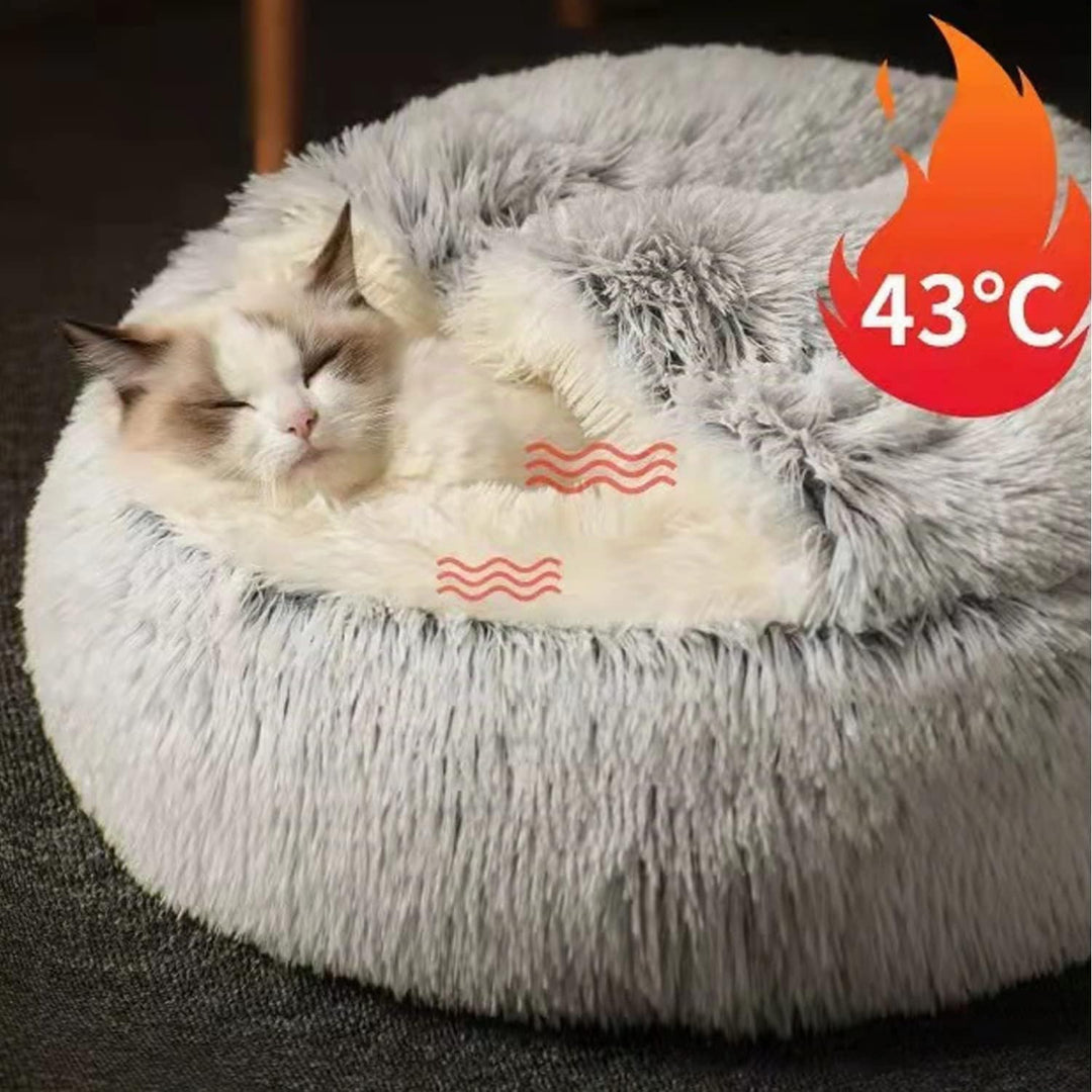 YAGE Beruhigendes Katzenbett, Flauschiges Plüsch-Kätzchenbett, waschbares Anti-Angst-Welpenbett, Hau