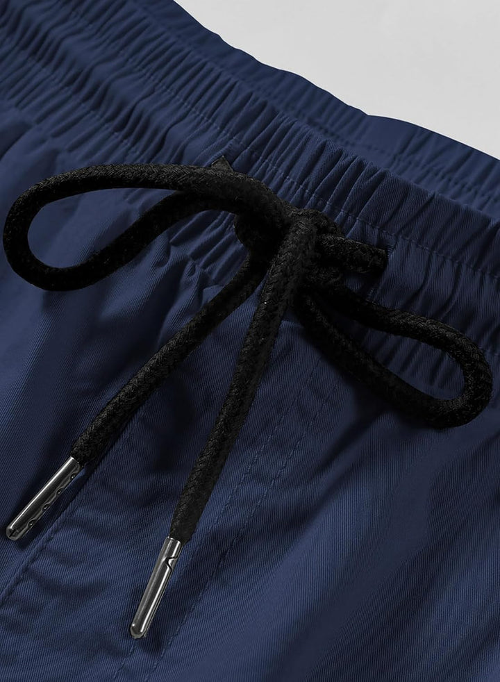 JMIERR Kurze Hosen Herren Shorts Herren Sommer Chino Baumwolle Elastische Taille mit Taschen S Blau,