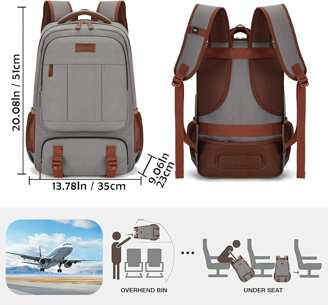 Tzowla Canvas Laptop Rucksack aus Segeltuch,Reise Backpack Tasche Herren und Damen,Arbeit Reiserucks