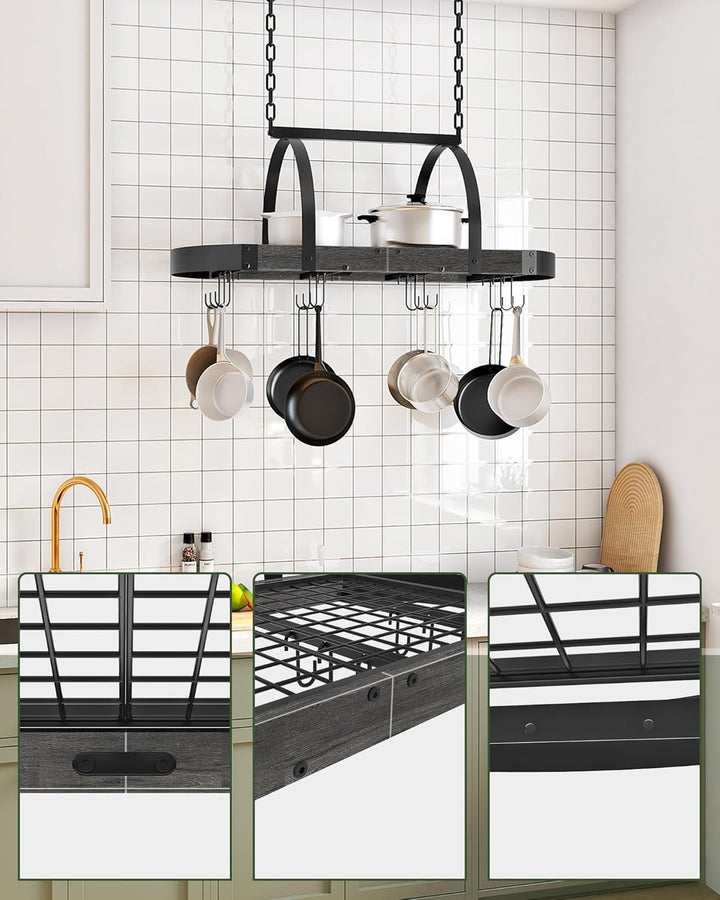 Küchenregal hängend, Küche Topfregal Deckenregal, Hängendes Küchenregal, Küchenutensilien-Organizer