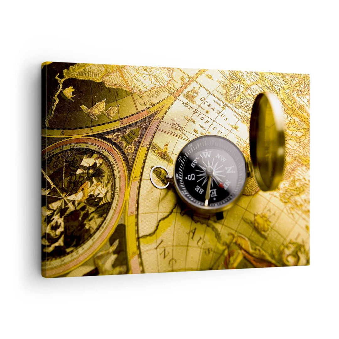 Bilder auf Leinwand Abstrakt kommunikation kompass erde Leinwandbild 70x50cm Wandbilder Dekoration W