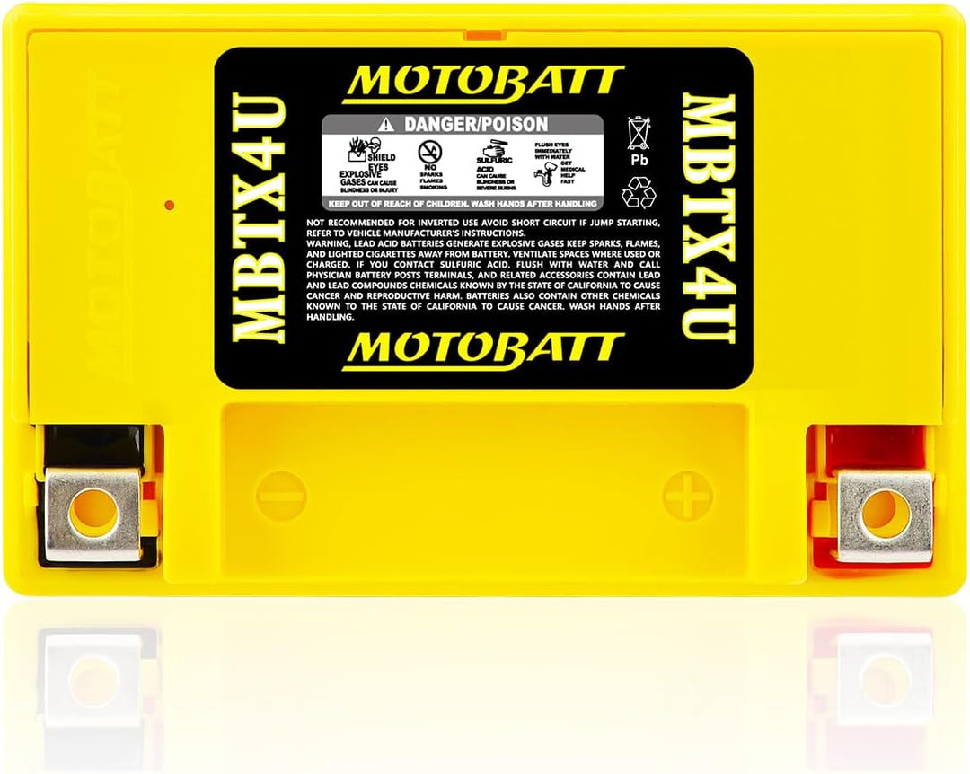 MotoBatt MBTX4U QuadFlex AGM-Batterie, 12 V, 4,7 A, 70 CCA, 12.6 x 8 x 12.1 cm
