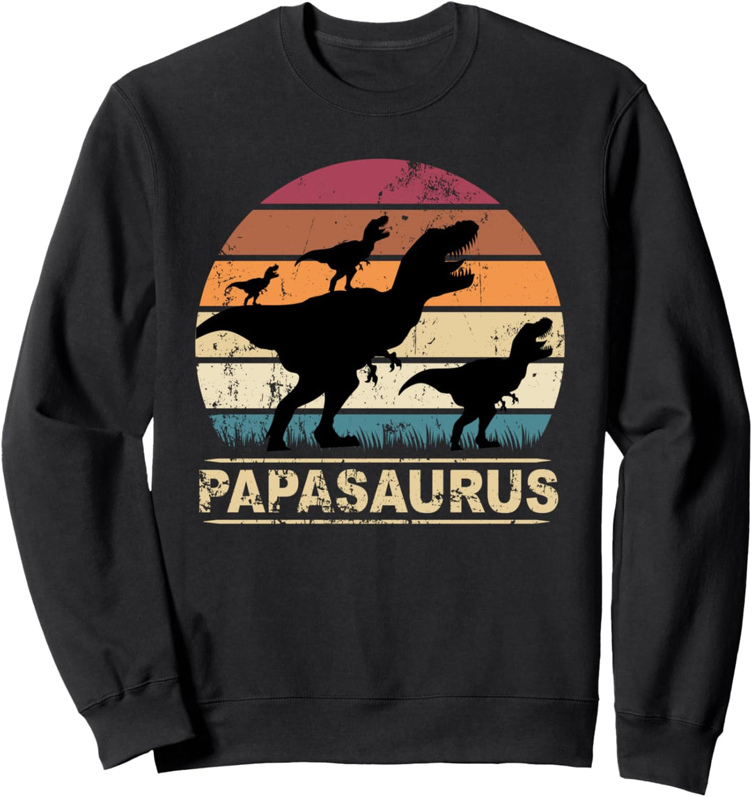 Papasaurus Dinosaurier - Papa von drei Kinder Dino Drillinge Sweatshirt