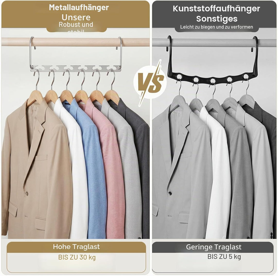 HOUSE DAY Kleiderbügel Platzsparende rutschfeste Schrank Organizer 20 Stück aus Metall für Schwere K