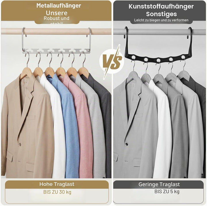HOUSE DAY Kleiderbügel Platzsparende rutschfeste Schrank Organizer 20 Stück aus Metall für Schwere K