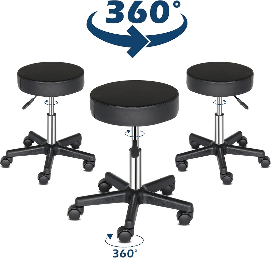 LEADZM Rollhocker Drehhocker Praxishocker Arbeitshocker Bürohocker Hocker 360° Drehbar mit höhenvers