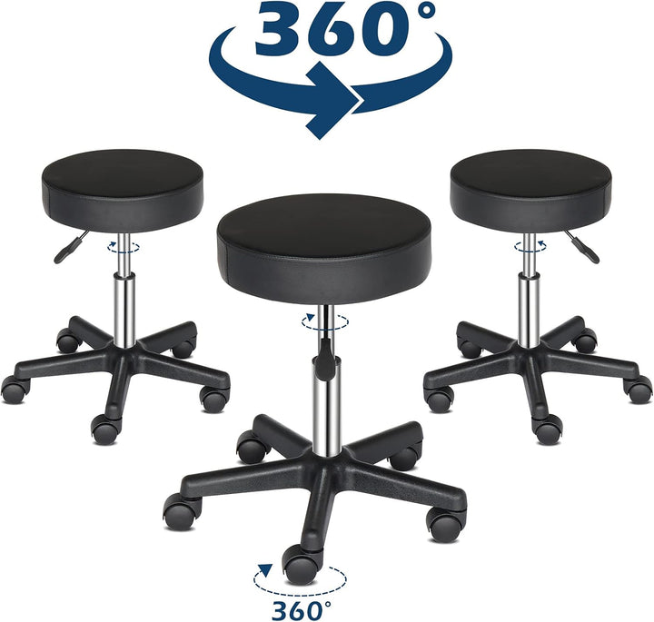 LEADZM Rollhocker Drehhocker Praxishocker Arbeitshocker Bürohocker Hocker 360° Drehbar mit höhenvers