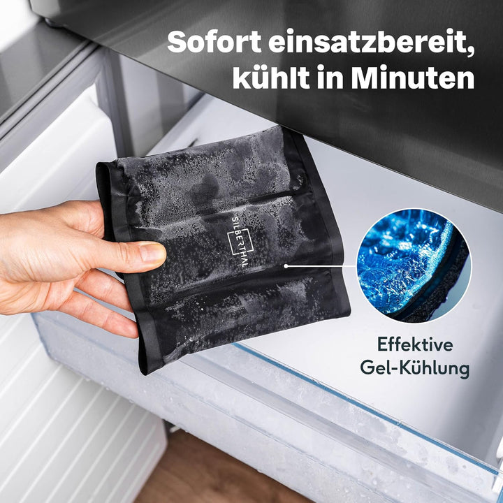 SILBERTHAL Weinkühler Edelstahl Doppelwandig mit 2 Kühlmanschetten - Aktive Kühlung mit Kühlmanschet