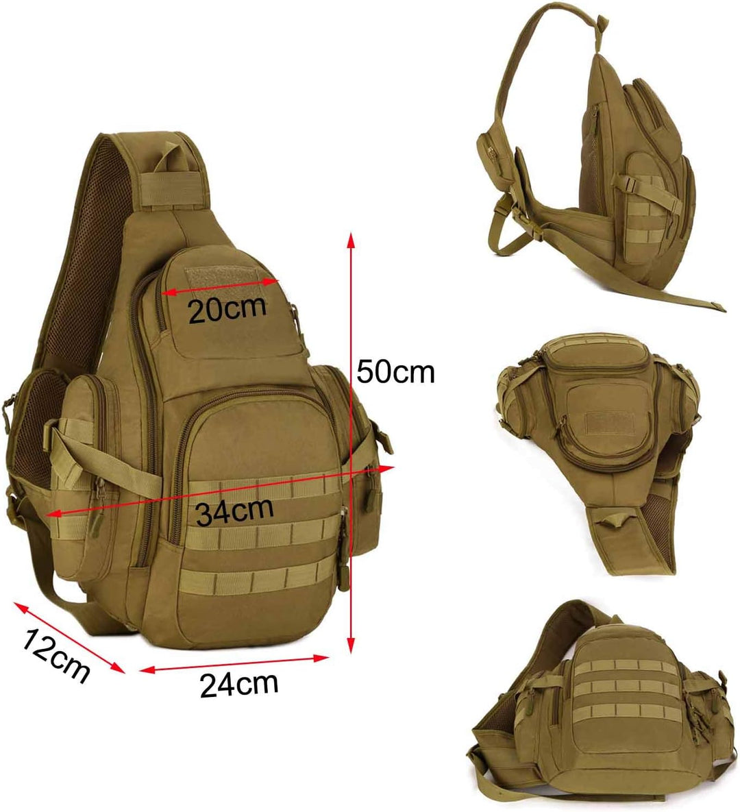 Neuleben Taktischer Sling Rucksack Schulterrucksack Militär Rucksäcke Gross Wasserabweisend Crossbod