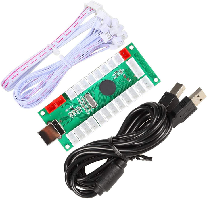 EG STARTS 1 Spieler USB LED Encoder zu PC-Spiele 8-Wege-Stick-Controller + 10x LED beleuchtet Tasten
