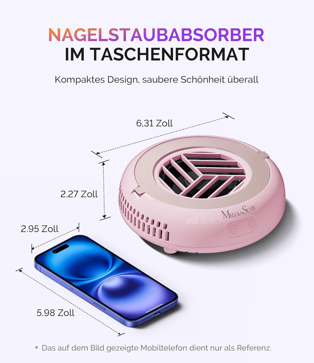 MelodySusie Pocket Nagelstaubsauger HProA, 6000RPM Leistungsstarke Staubabsaugung Nägel für Maniküre