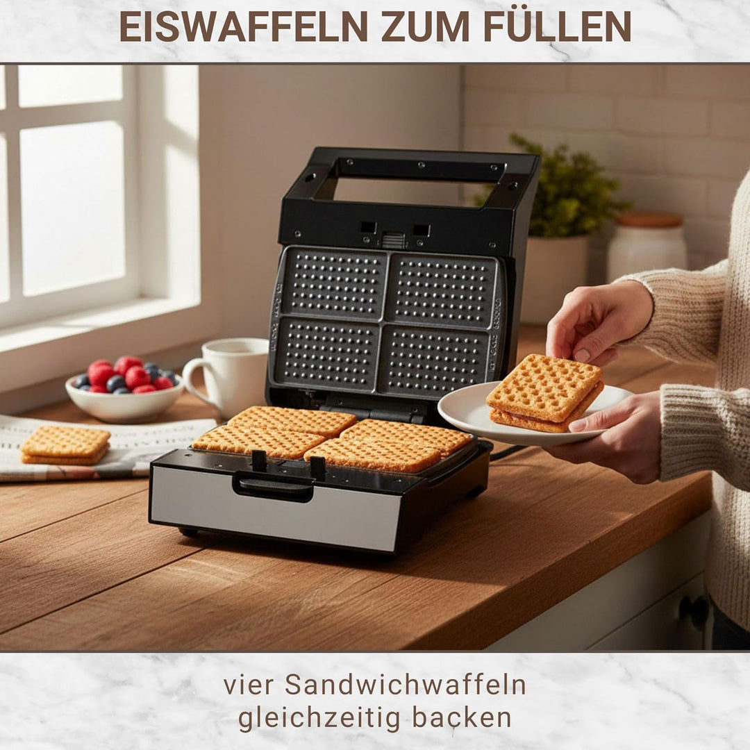 Syntrox Germany Ice Cream Sandwich Maker MM-1400W mit herausnehmbaren Backplatten